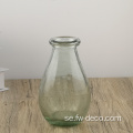 Minigrön färgad klar glasblomma vas
